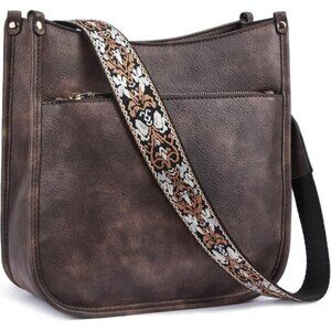 Crossbody Purses for Women Trendy Vegan Leather Coffee